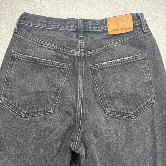 Denim Forum Jeans Womens 26 The Joni High Rise Loose Black Distressed Ripped - Picture 9 of 16